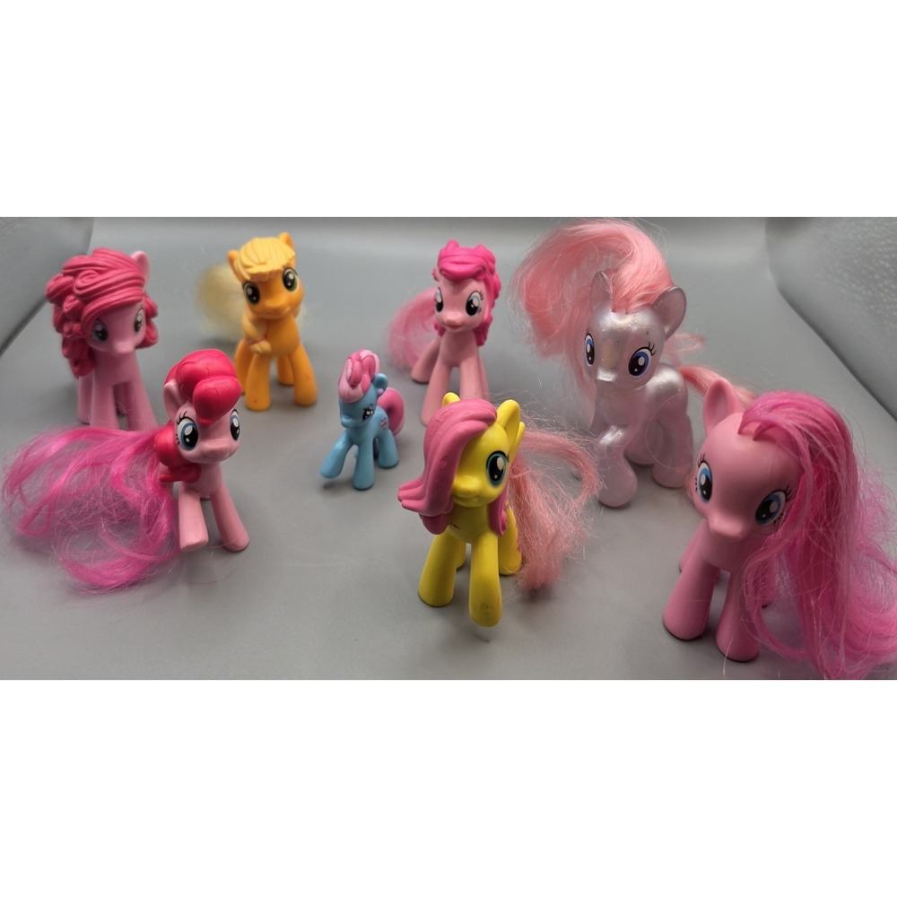 My Little Pony Hasbro Lot of 8 Figures Pinkie Pie Applejack Fluttershy + Bonus